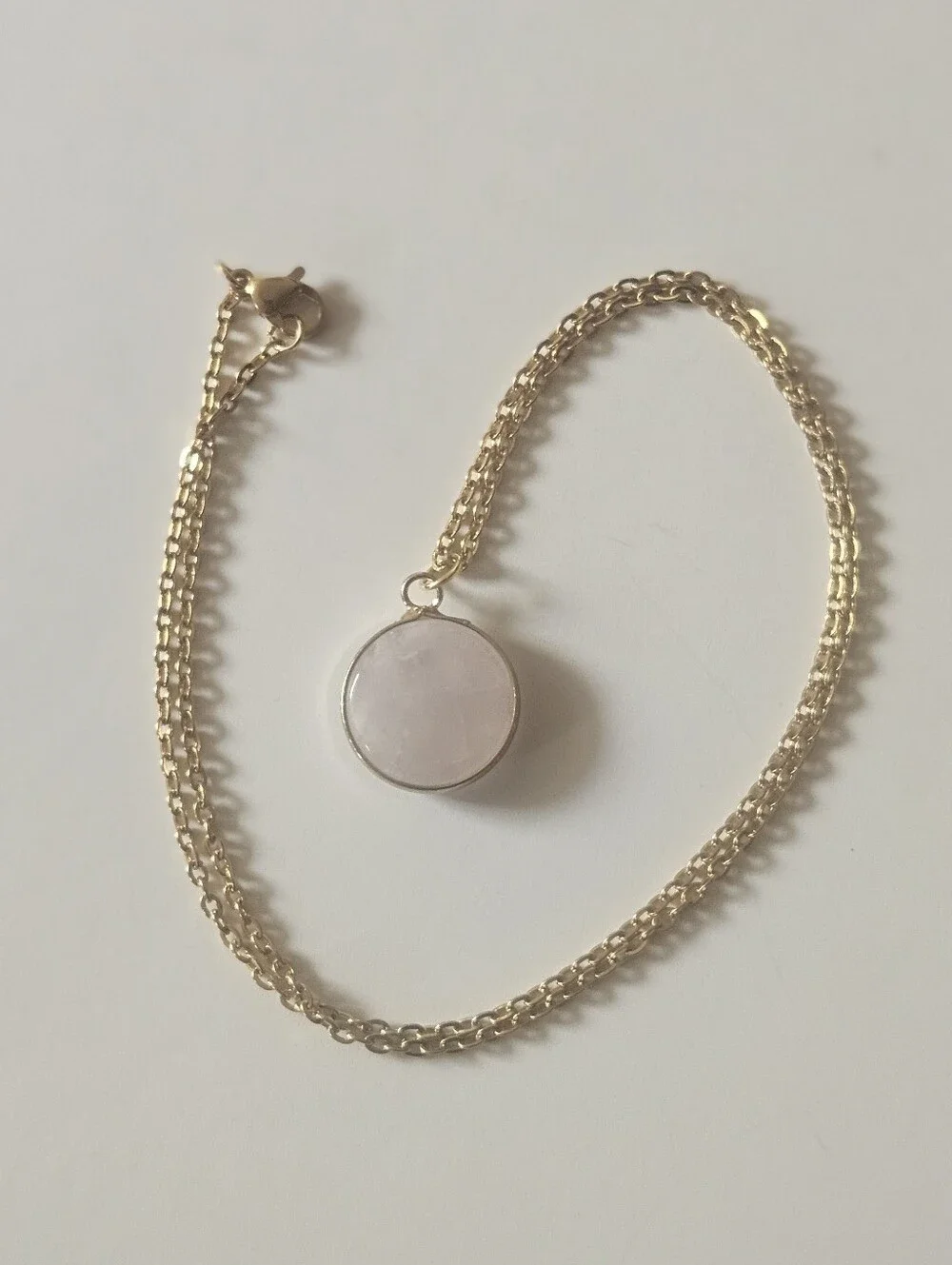 Rose Quartz Gold-plated Necklace